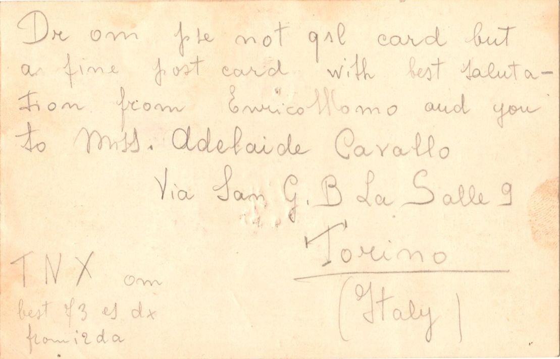 Back of QSL card 1DA