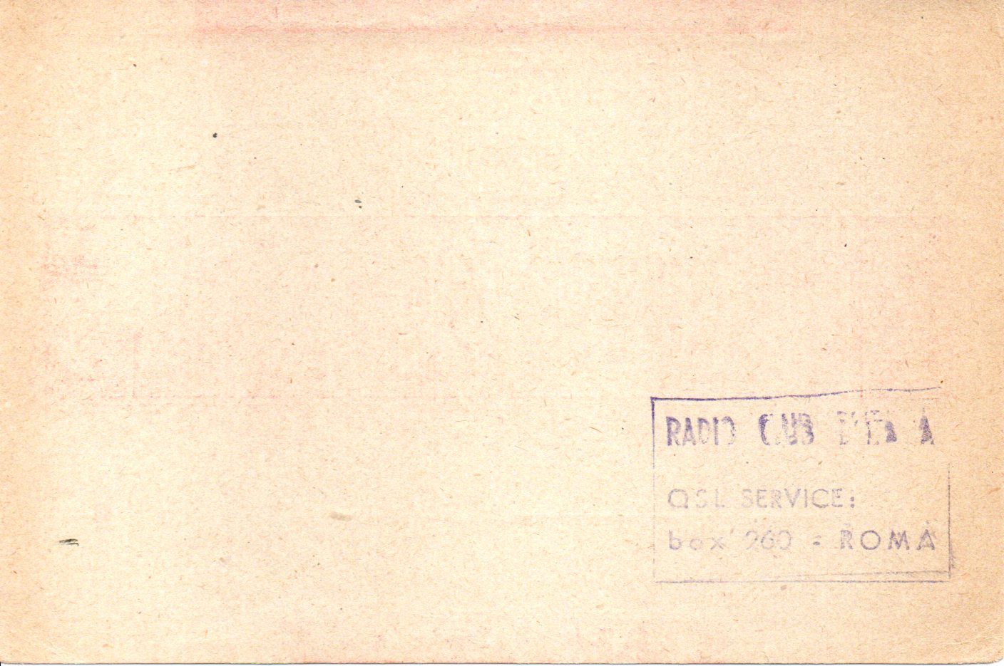 Back of QSL card 1YV