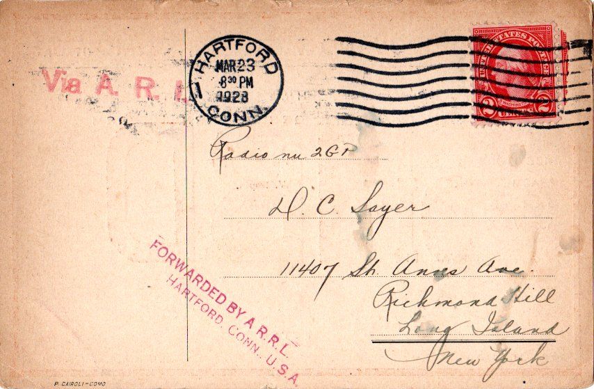 Back of QSL card EI1BD