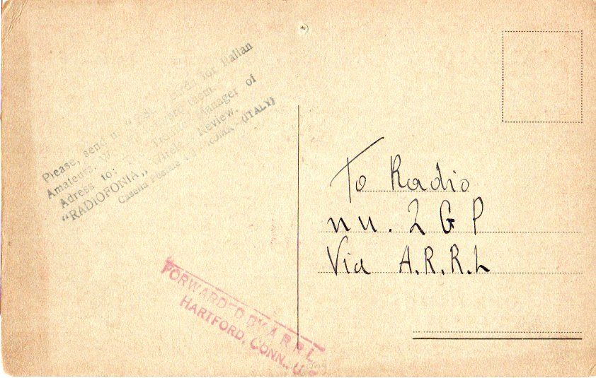 Back of QSL card EI1MG