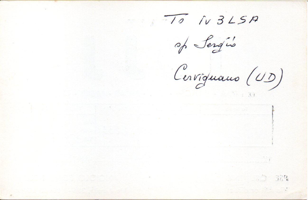 Back of QSL card I0JJ