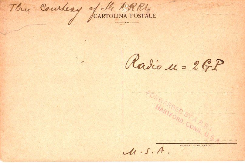 Back of QSL card I1AS