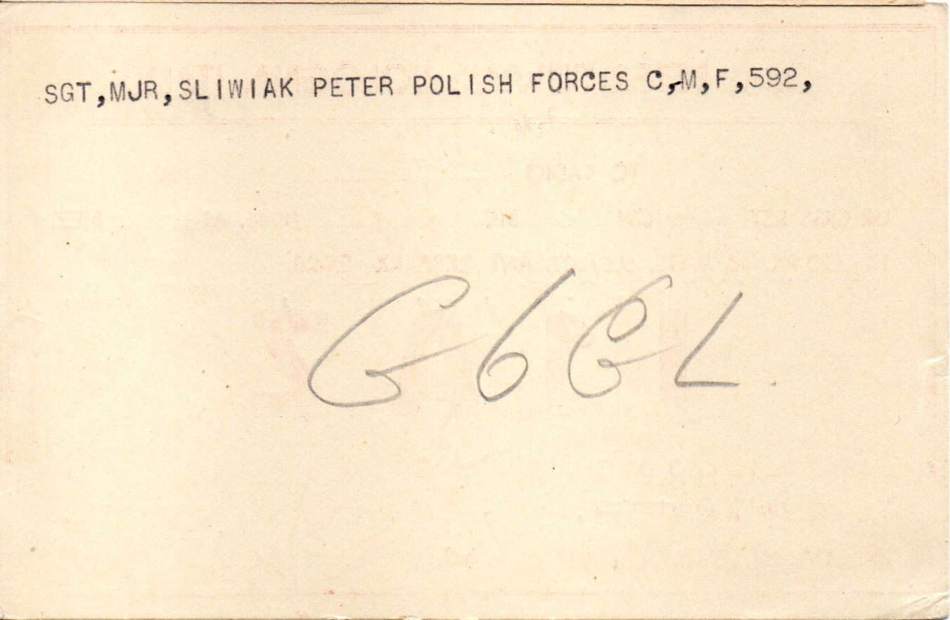 Back of QSL card I1AZ