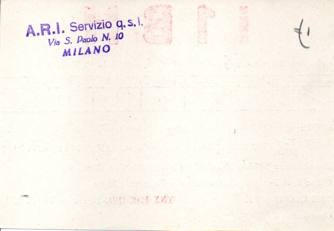 Back of QSL card I1BH