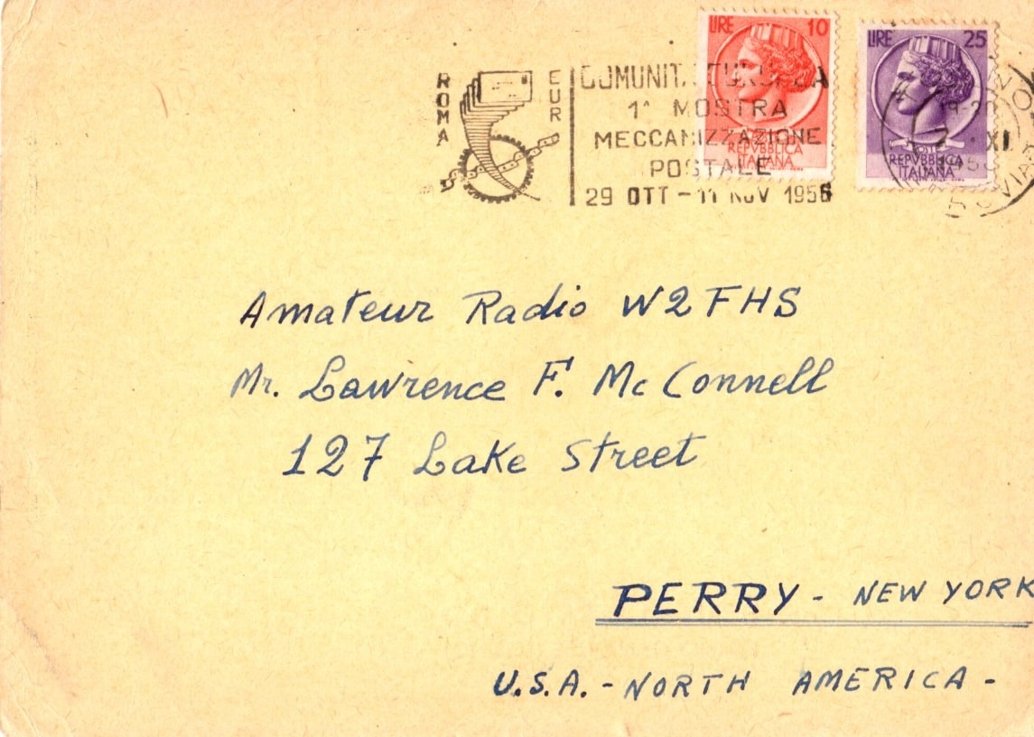 Back of QSL card I1BT
