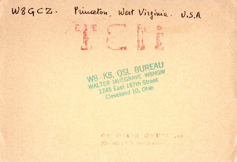 Back of QSL card I1BT