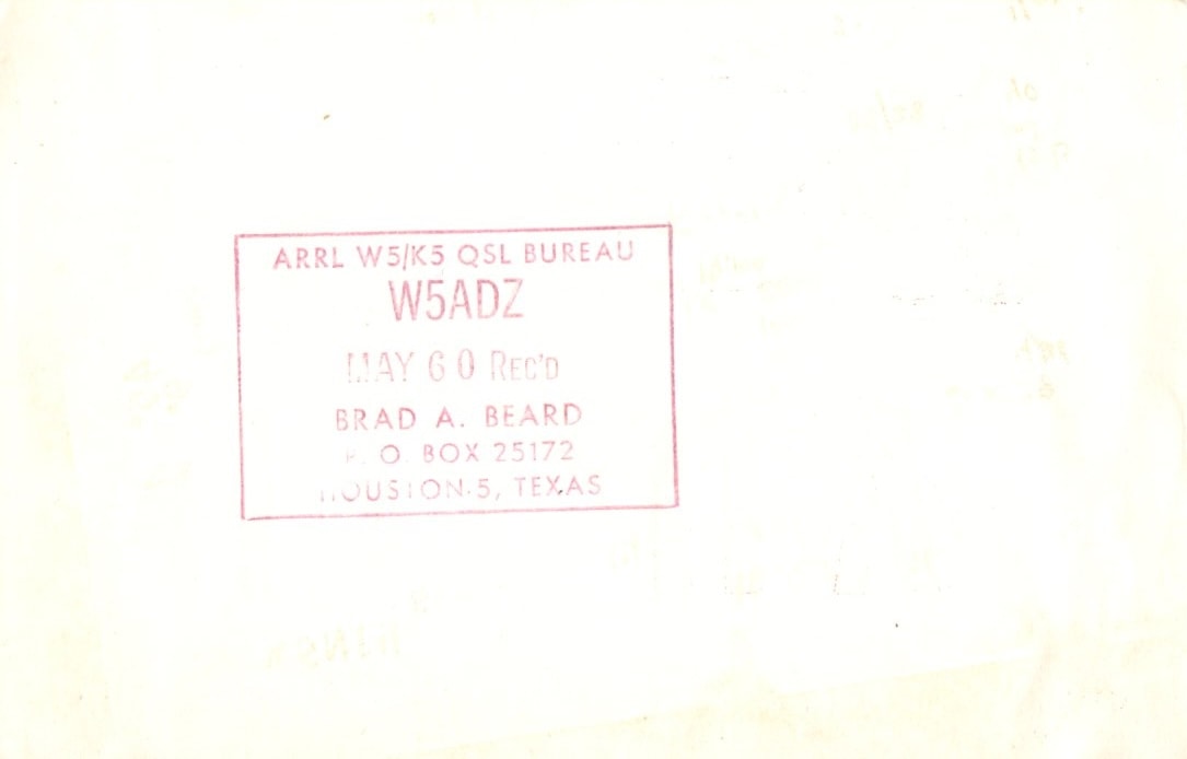 Back of QSL card I1CUV