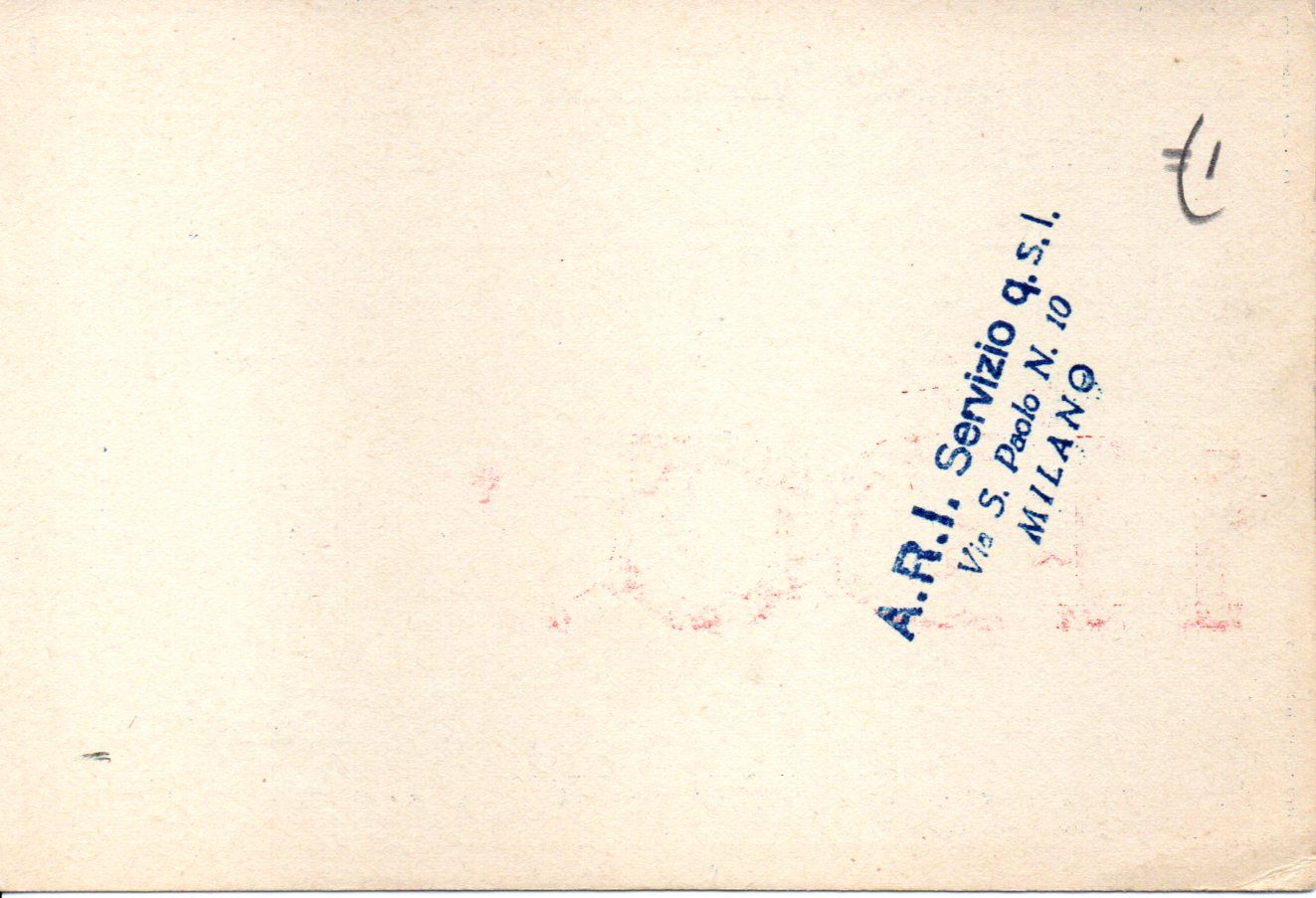 Back of QSL card I1DC