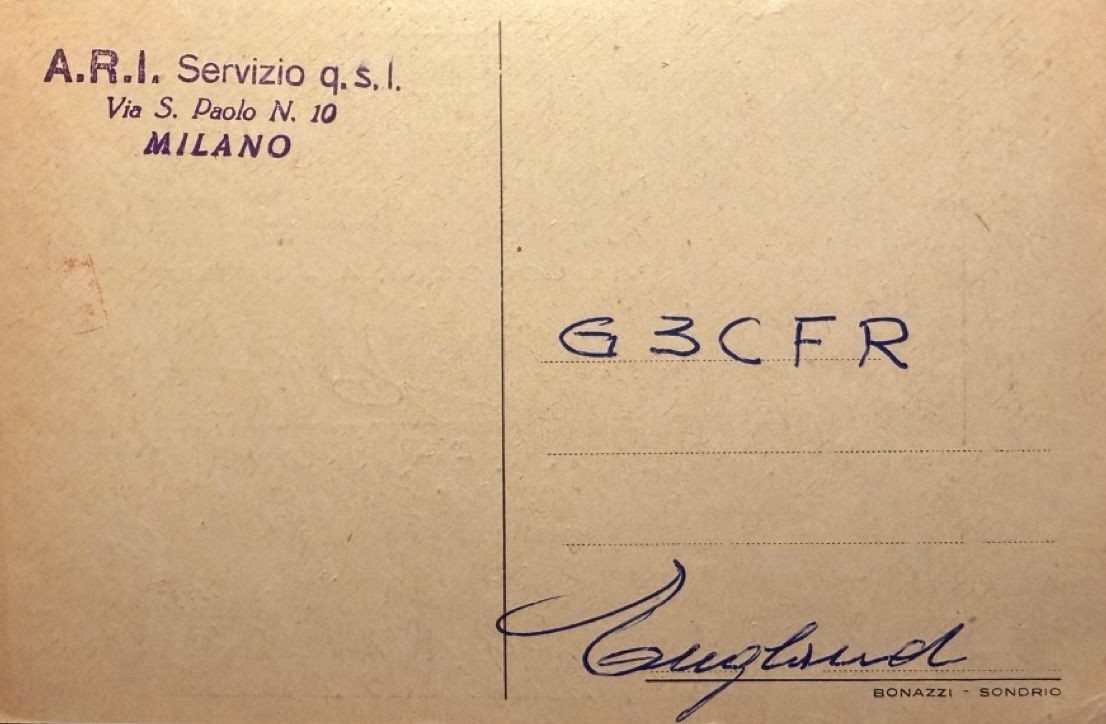 Back of QSL card I1EC