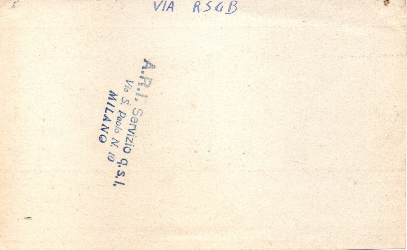 Back of QSL card I1EF