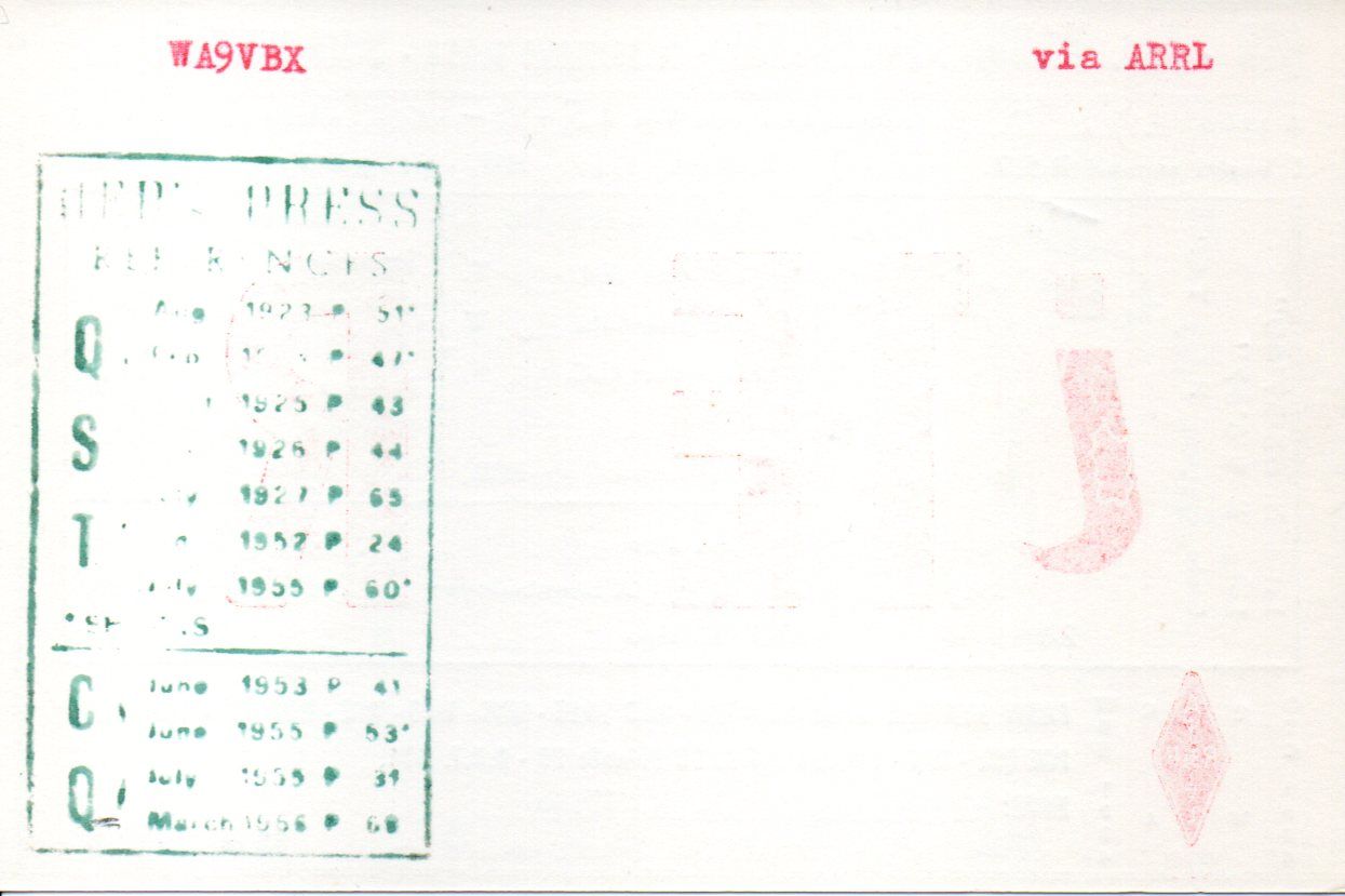 Back of QSL card I1ER