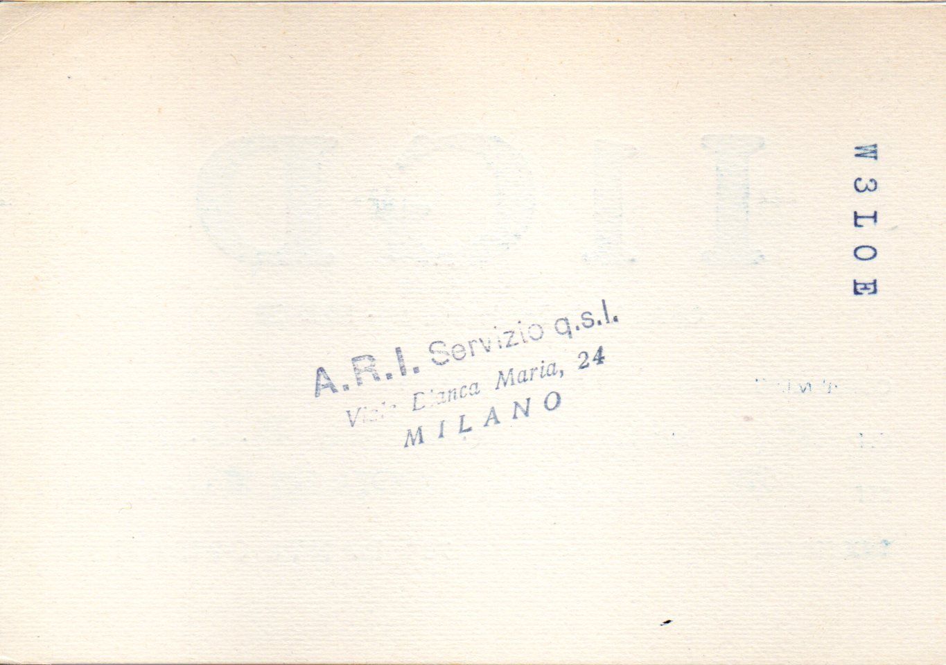 Back of QSL card I1GD