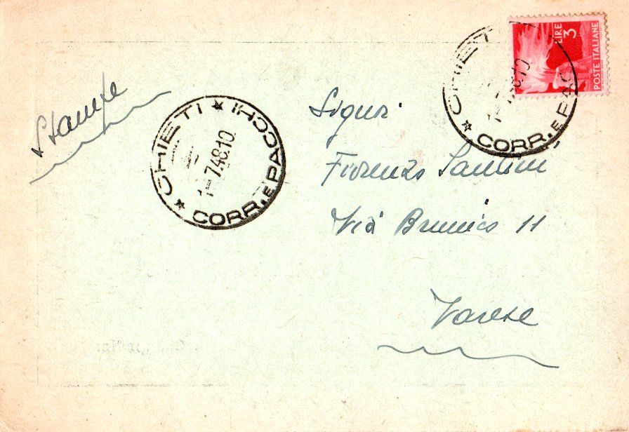 Back of QSL card I1HH