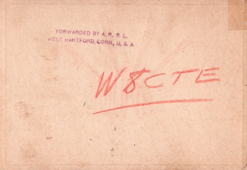 Back of QSL card I1IE