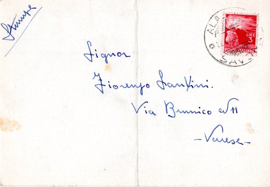 Back of QSL card I1KK