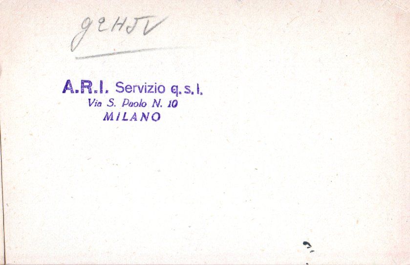 Back of QSL card I1LU