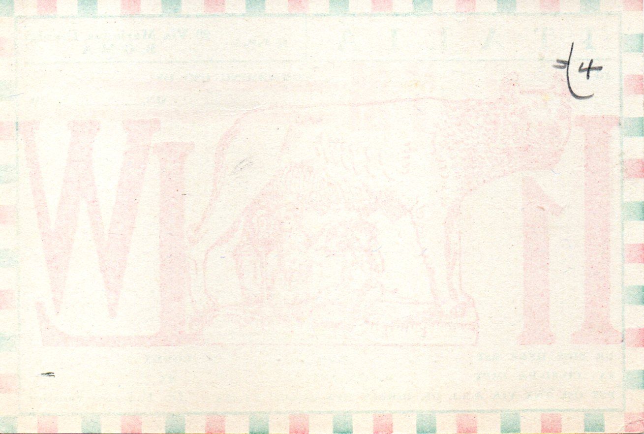 Back of QSL card I1LW