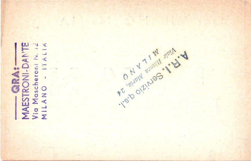 Back of QSL card I1MN