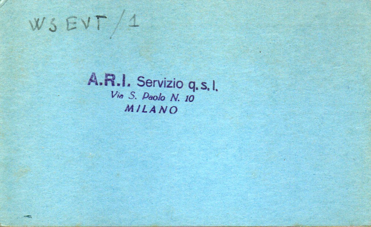 Back of QSL card I1PL