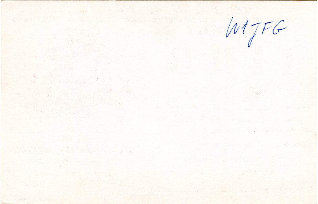 Back of QSL card I1RB