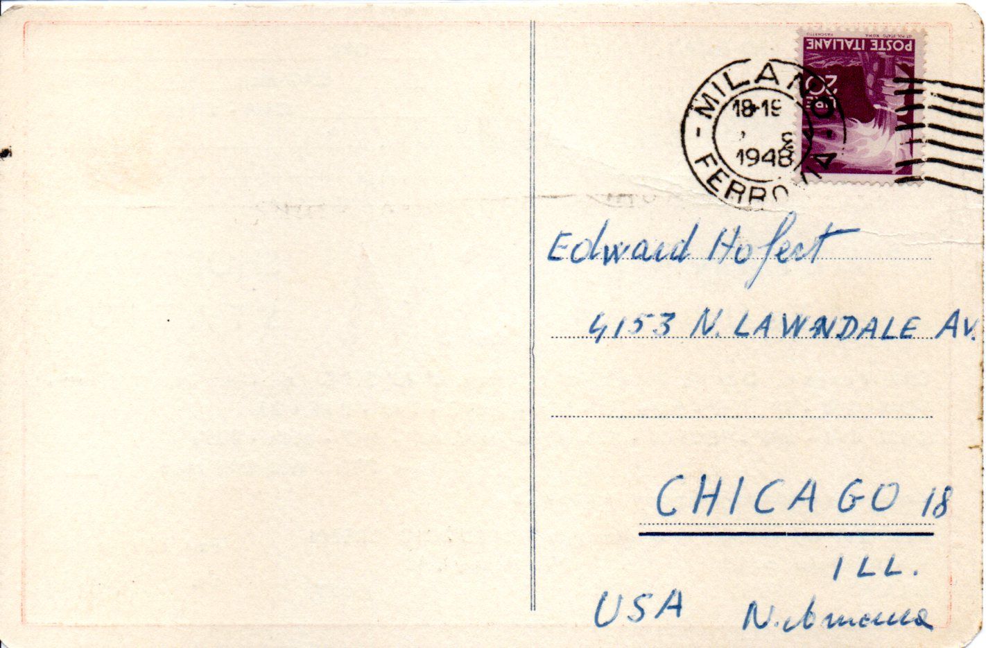 Back of QSL card I1SM