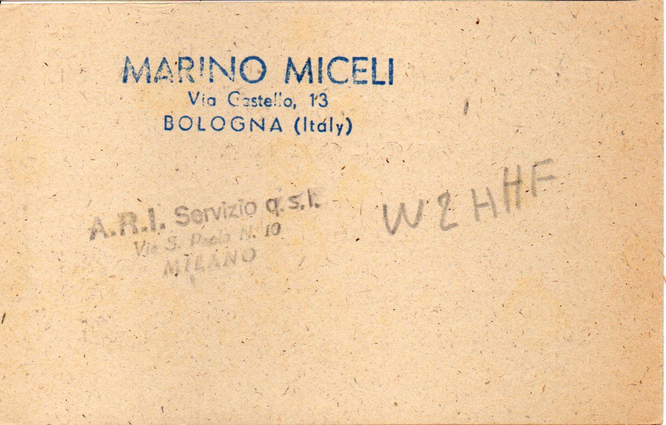 Back of QSL card I1SN