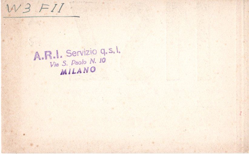 Back of QSL card I1SZ