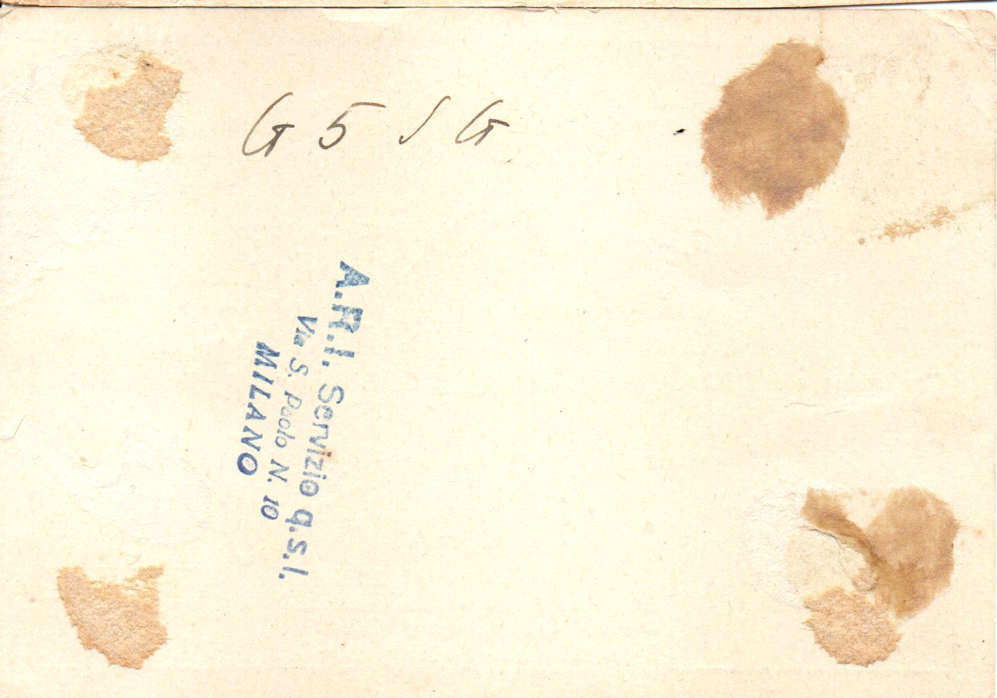 Back of QSL card I1TS