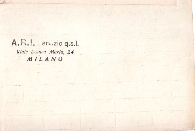 Back of QSL card I1TX