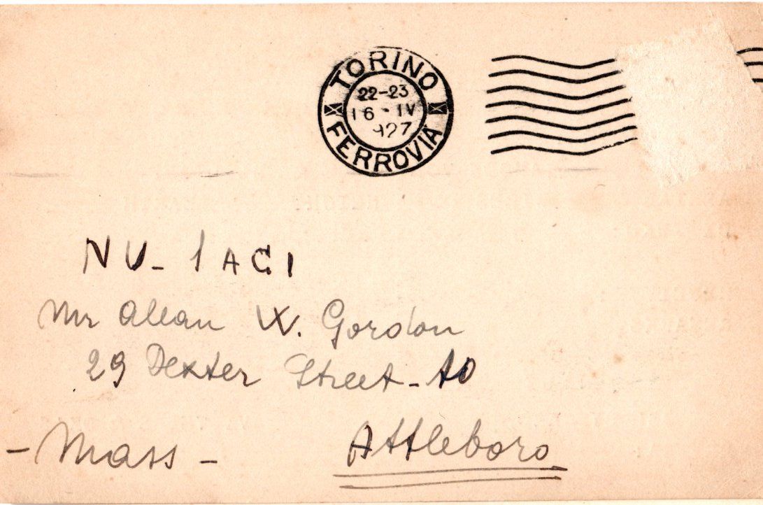 Back of QSL card I1UU