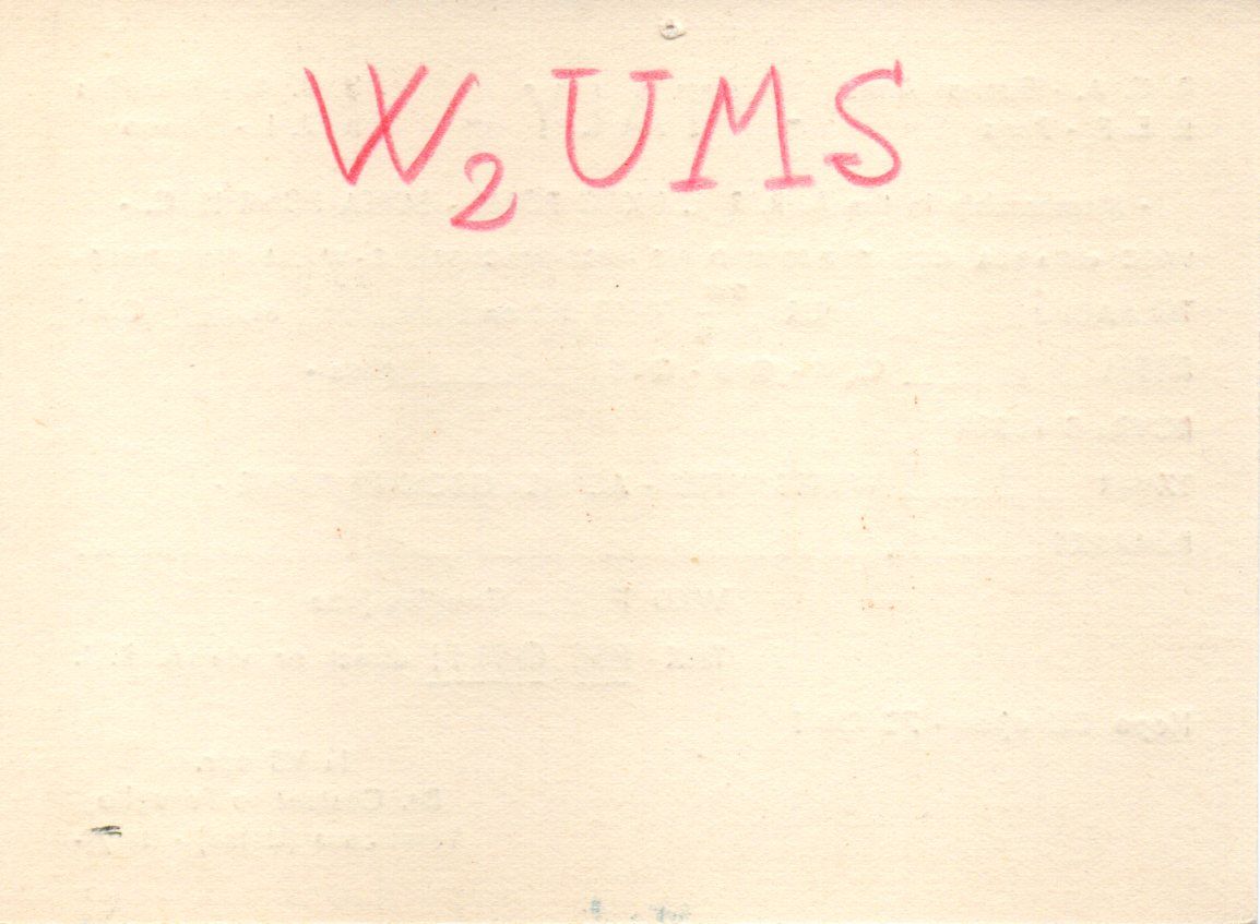 Back of QSL card I1VS