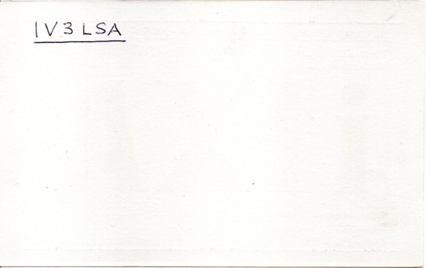 Back of QSL card I1XA