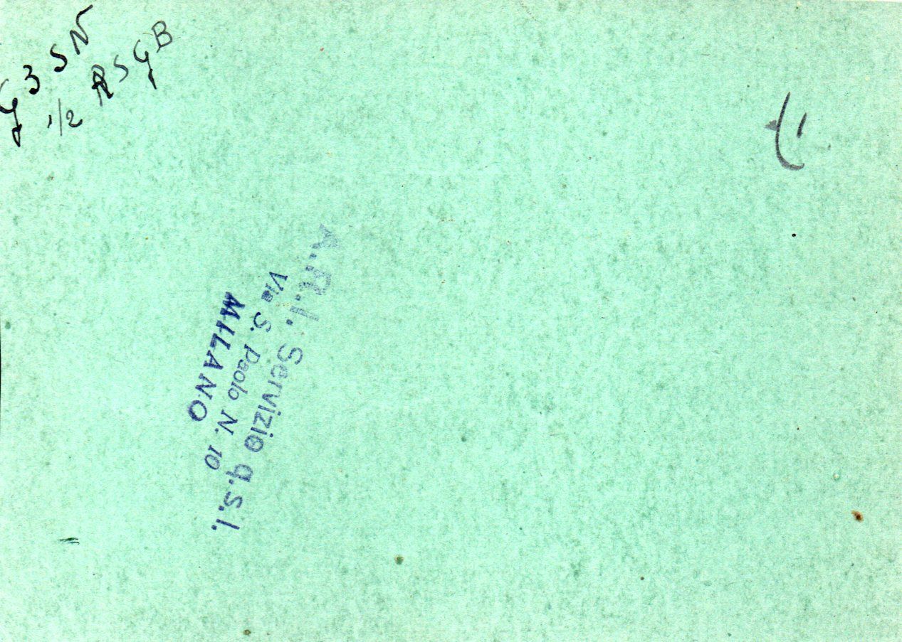 Back of QSL card I1XB