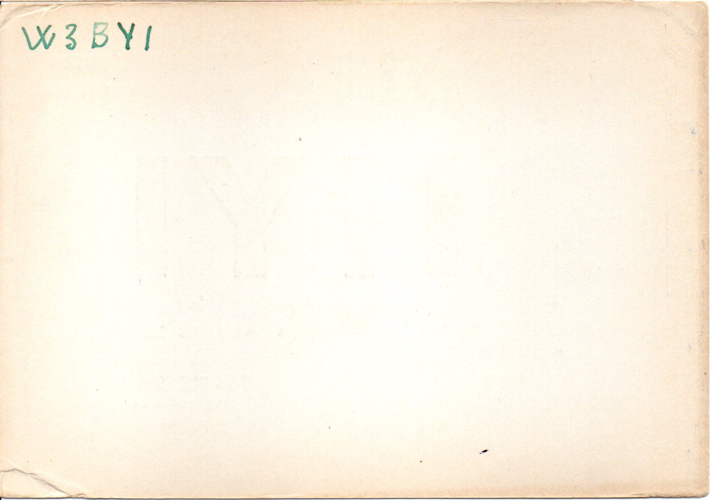 Back of QSL card I1YI
