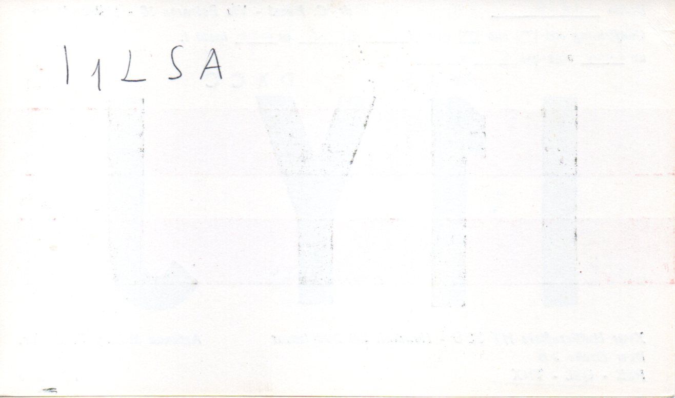 Back of QSL card I1YJ