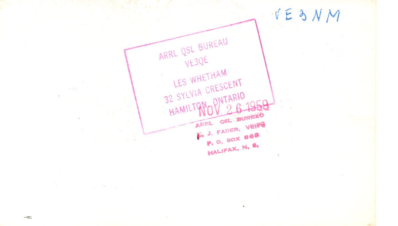 Back of QSL card I1ZN