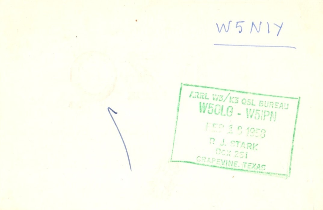 Back of QSL card I1ZQ