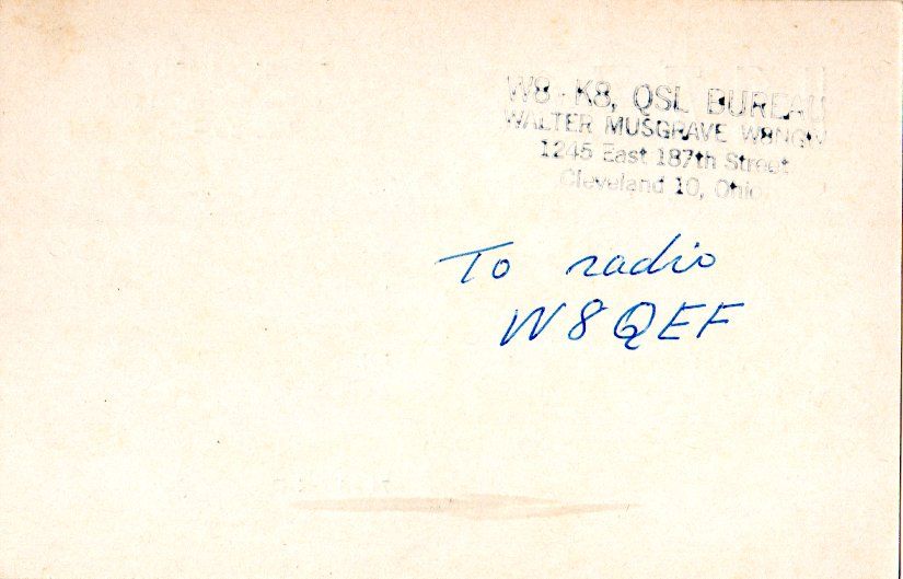 Back of QSL card I1ZZ