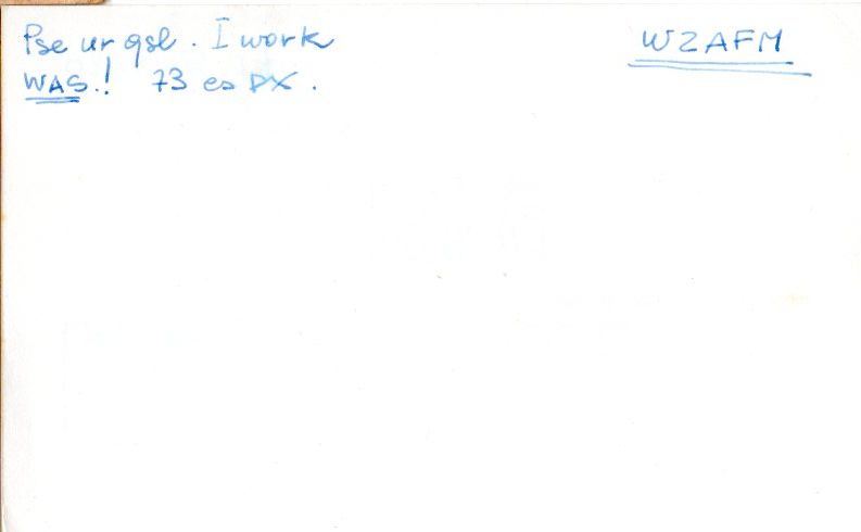 Back of QSL card I6MU